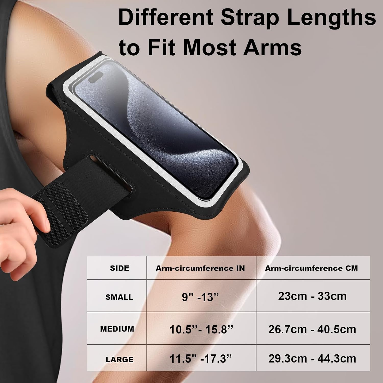 Running Armband with Earphone Pouch Fits Phones up to 6.9" | Cell Phone Armband for iPhone, Water Resistant &
