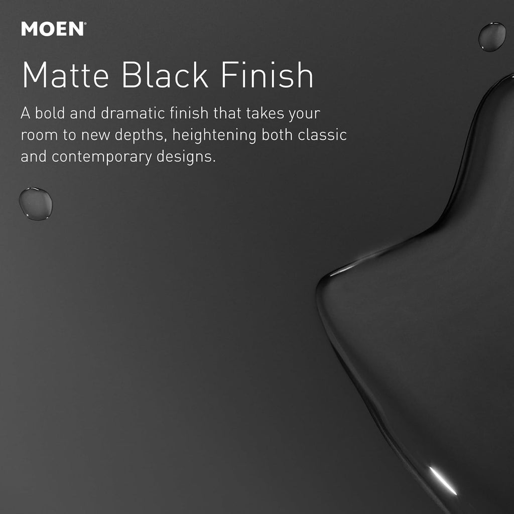 Genta LX Modern Single Robe Hook or Towel Hanger for Kitchen or Bathroom, Matte Black, BH3803BL