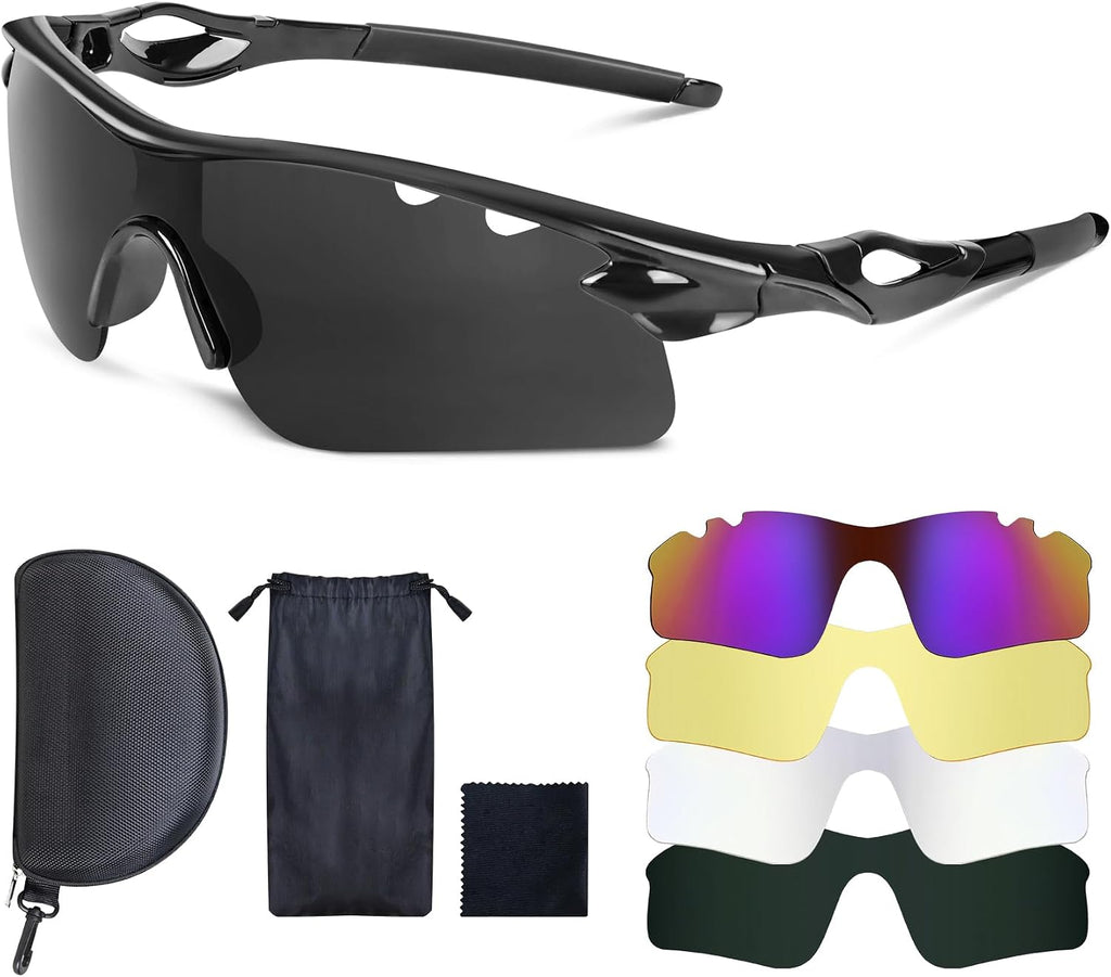 Shooting Glasses with 5 Interchangeable Lenses and Carrying Case Anti Fog Hunting Safety Glasses for Men Women