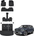 All Weather Floor Mats Cargo Mat with Backrest Mat for Kia Telluride 7&8 Seats 2020-2025 TPE Liners Accessories Guard