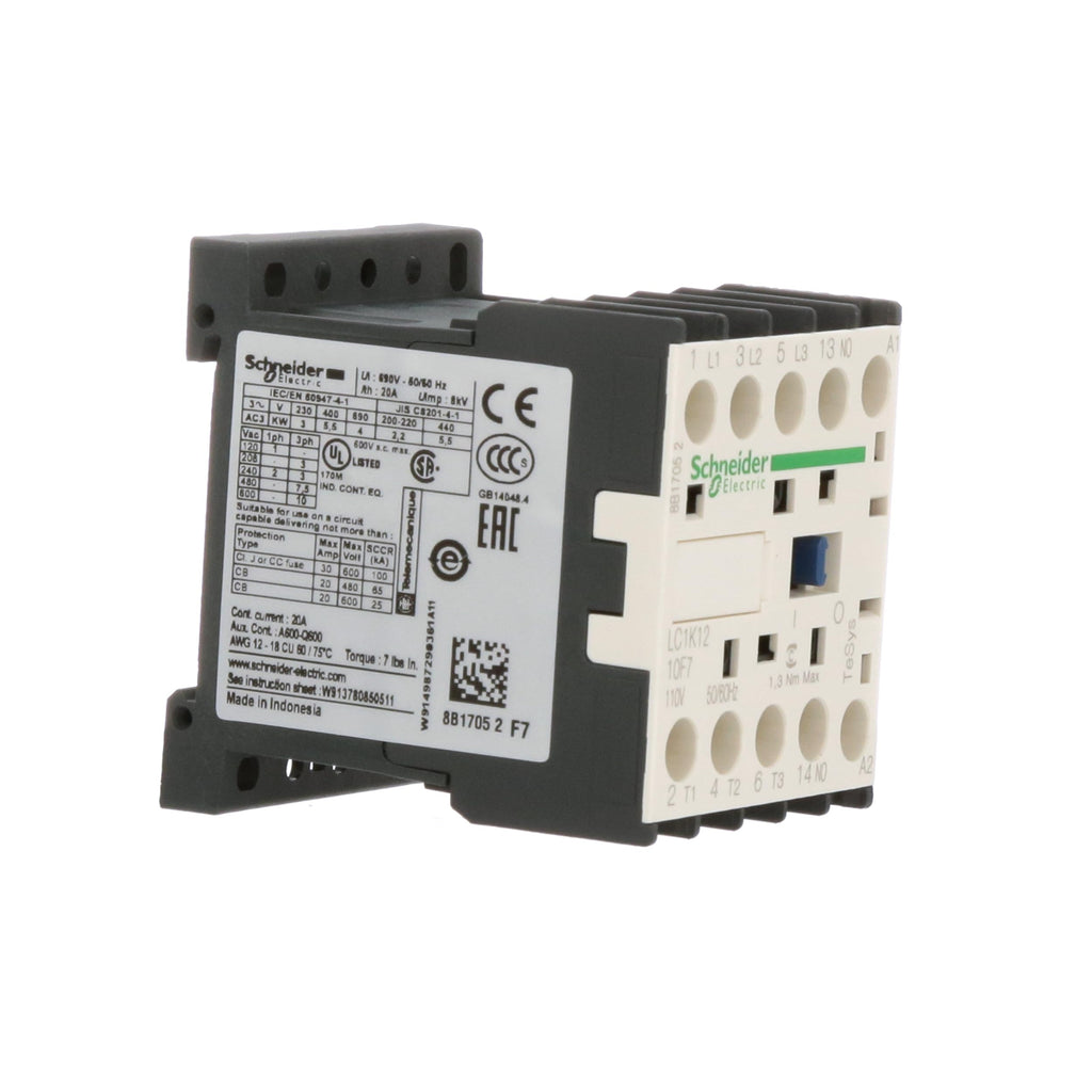 SCHNEIDER ELECTRIC LC1K1210F7 -Square D 3-POLE MINI CONTACTOR 110V