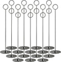 16PK Table Number Holders Place Card Holders 12 Inch Table Card Holders Steel Card Holders for Photos, Food Signs