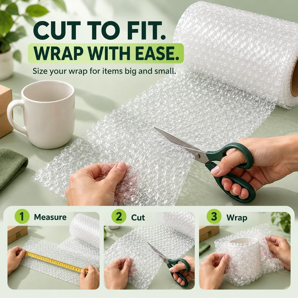 Rolls 16"x394" Nylon Bubble Cushioning Wrap, Lightweight, Fragile Packing