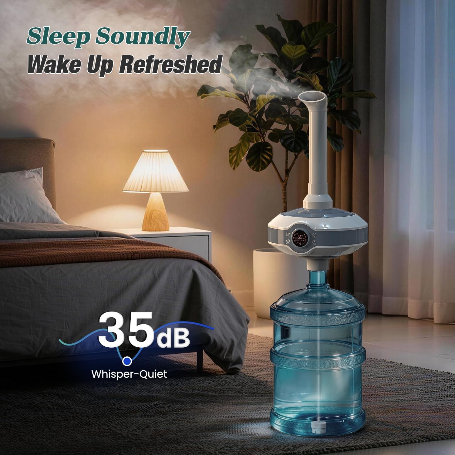Humidifier Large Room 1000 sq.ft. Whole house & Commercial | Tankless Ultrasonic Cool Mist for Bedroom Home, Office