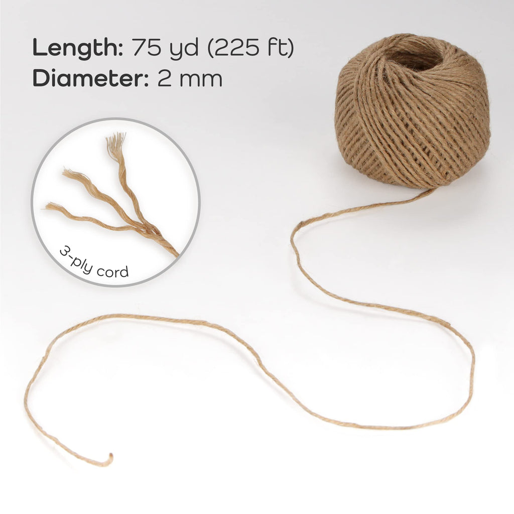 JubileeYarn Jute Twine 2mm String - 3 Natural & 9 Variety