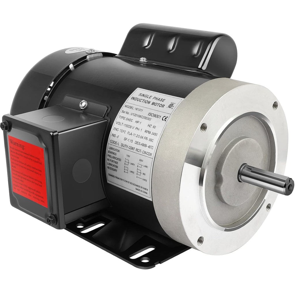 1HP General Electric Motor Single Phase 3450 RPM 115/230V 56C Frame CW/CCW
