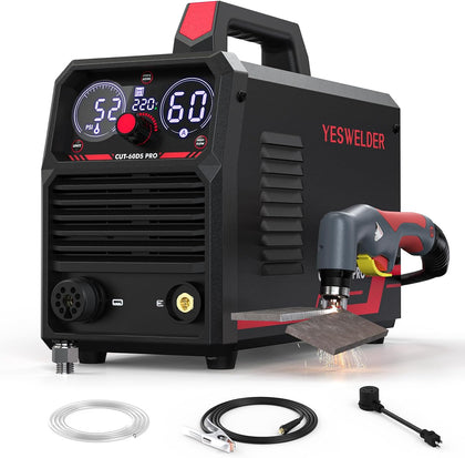 60A Non-HF Plasma Cutter, Non-Torch Pilot Arc, 110/220V | Large Digital Display, Built-In Rear Air Filter, IPT40