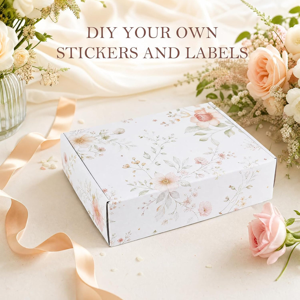 12x9x3 inches Shipping Boxes Set of 6, White Corrugated Cardboard Mailer Box for Packing, Mailing, Small Business