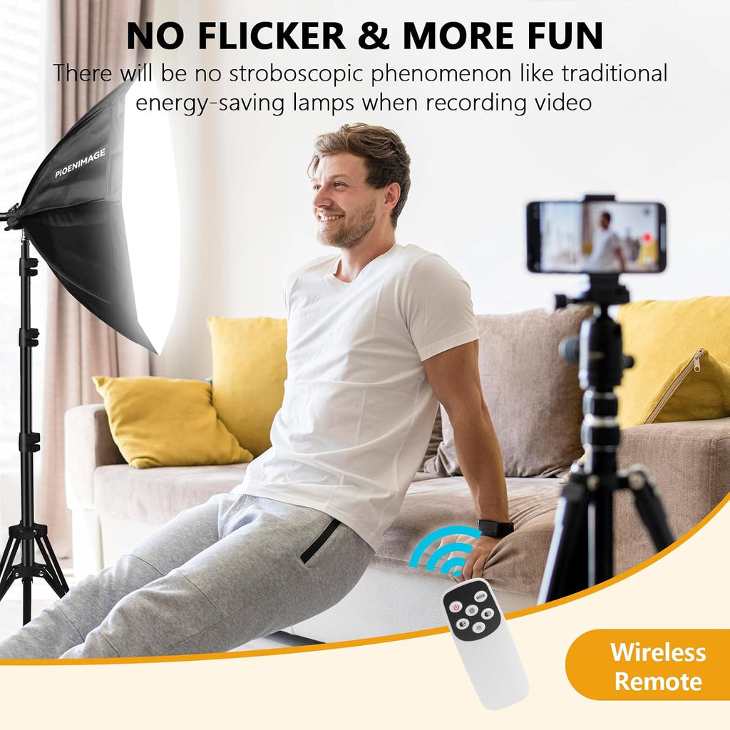 Softbox Lighting Kit, Softbox Photography Lighting Set | 21.6in Soft Box Lighting Set, Photography Lights, 85W