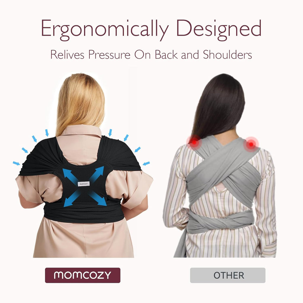 Adjustable Buckle Baby Wrap Carrier, Air-Mesh Cooling for 8-35 lbs | Easy To Wear, No Tying, IHDI Hip-Healthy