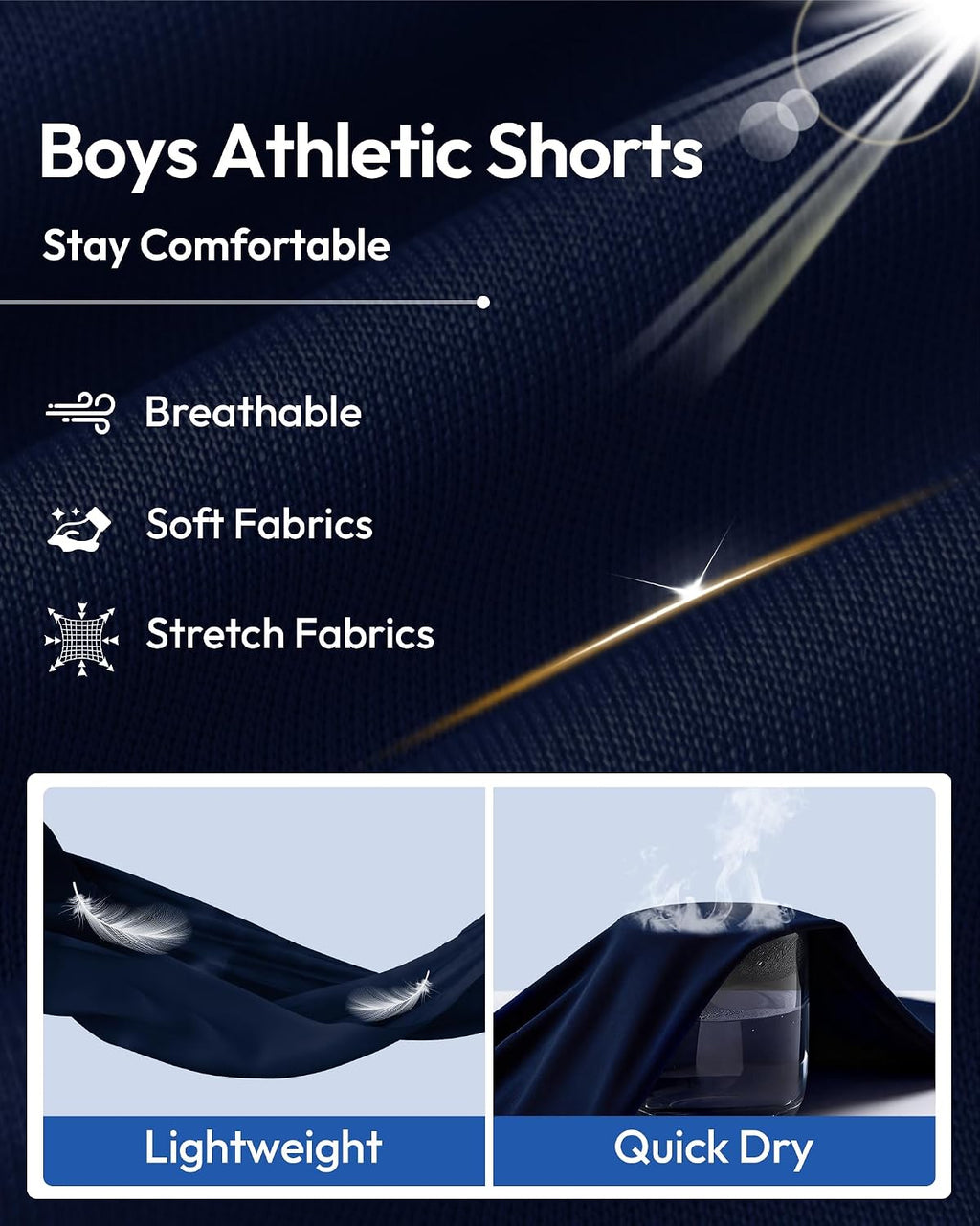 5 Pack Boys Basketball Athletic Shorts Quick Dry with Pockets | Moisture Wicking, Active Performance Shorts for Teen