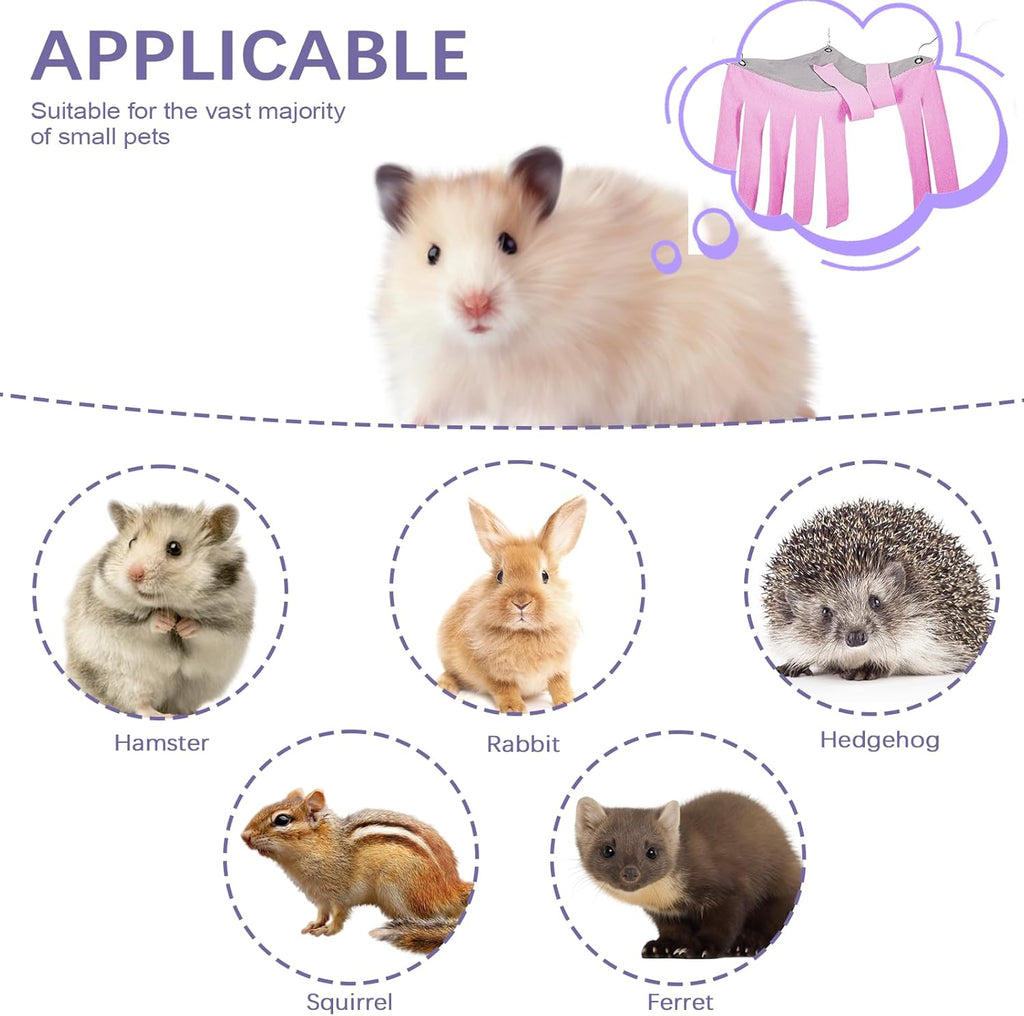 2-Pack Guinea Pig Accessories - Corner Hideout & Hammock Castle for Small Pets' Cage