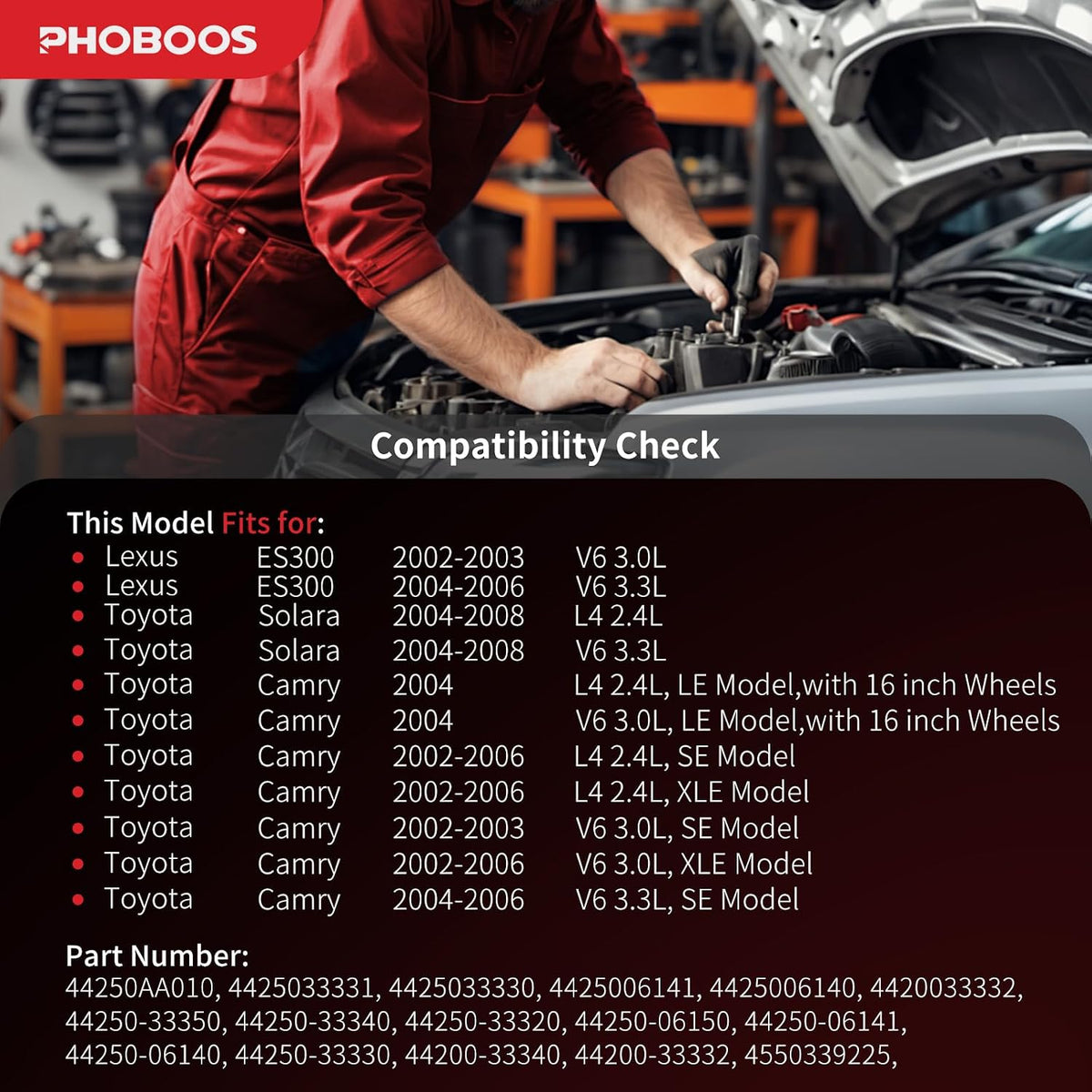 PHOBOOS Hydraulic Power Steering Rack and Pinion Fit for Toyota & Lexus
