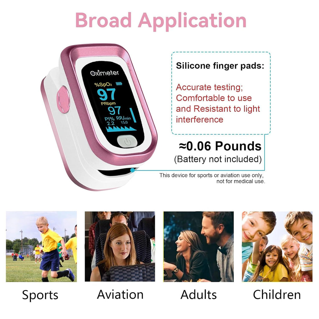 Pulse Oximeter Fingertip, 4 Data Oximeter with Respiration, Pulse Oximeter with Respiratory, Oximeter SpO2 Pulse Rate