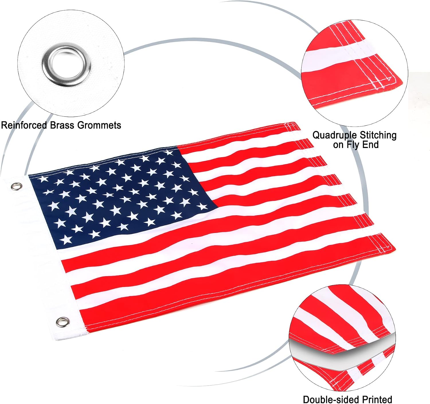 Telescopic Golf Cart Flagpole with 12 x 18 in USA Flag