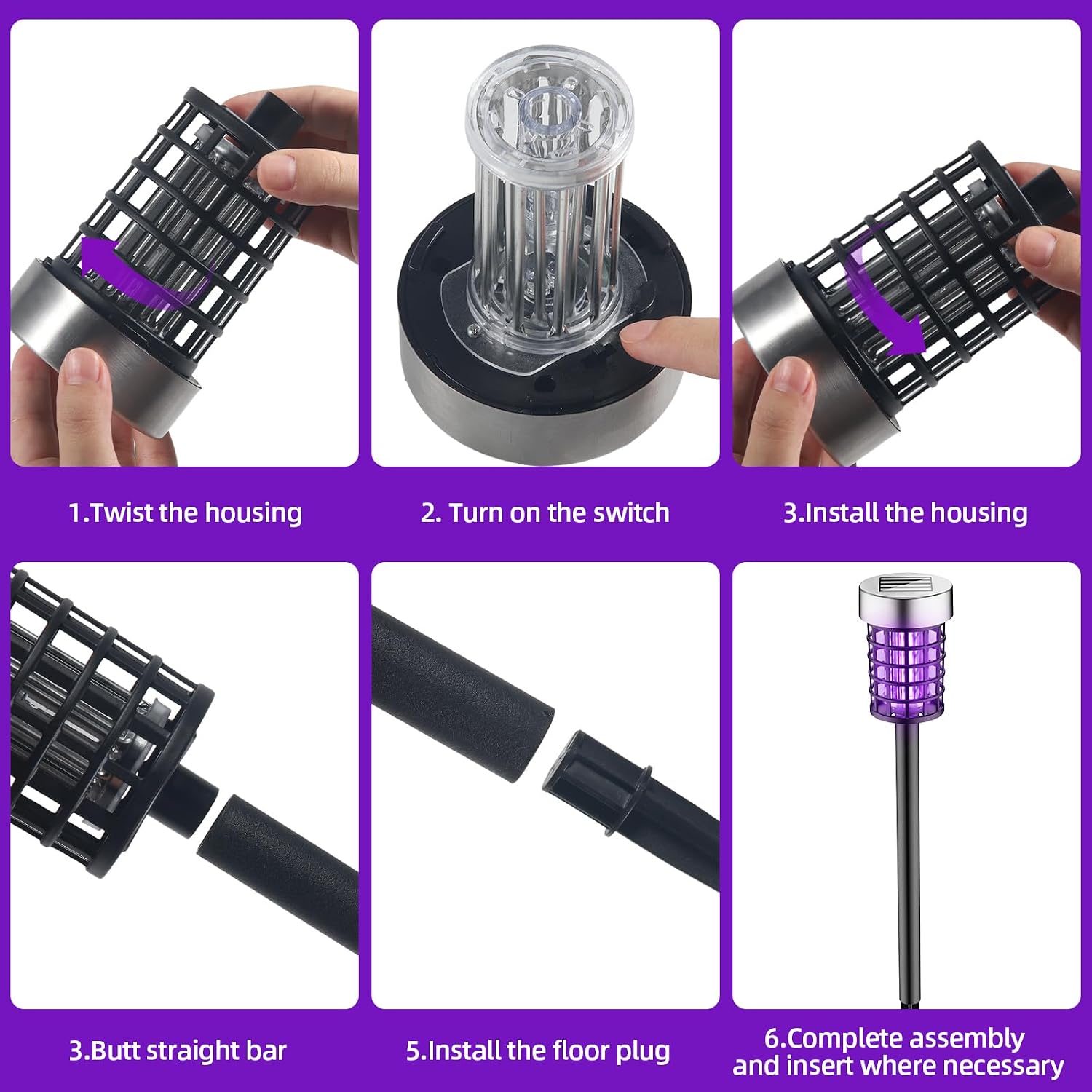 2026 Bug Zapper Solar Mosquito Zapper Outdoor 4PCS | Mosquito Repellent Outdoor,Mosquito Trap Used to Keep Gnat Small