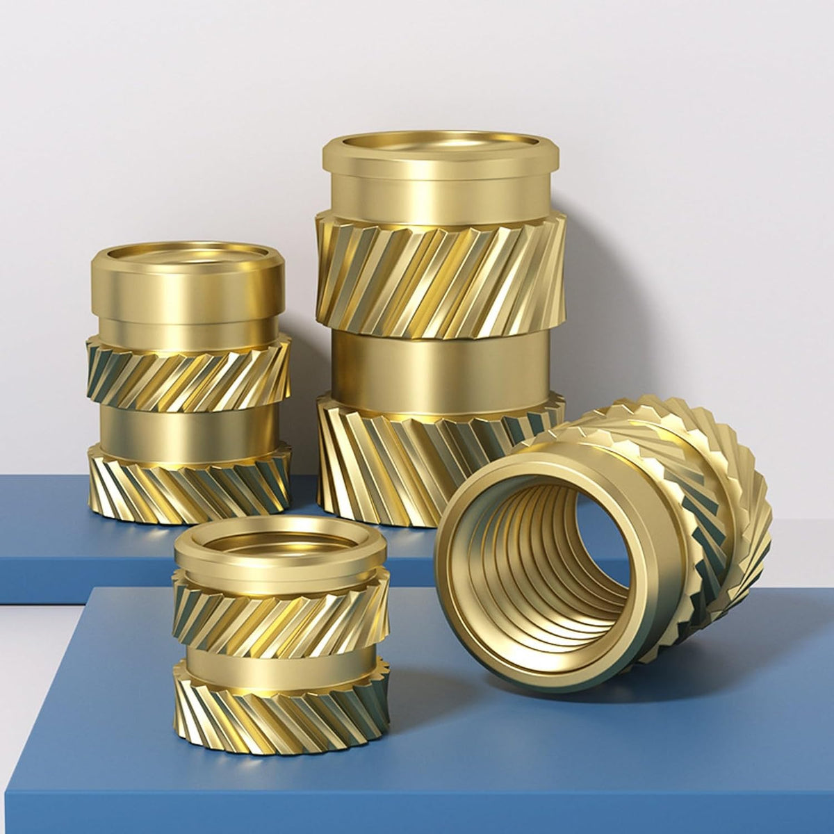 40pcs Brass Threaded Inserts, 1/4"-20x8x8 Heat Set Insert for 3D Printing