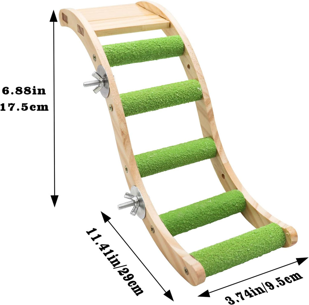 Bird Ladder Bridge, Wooden Pet Parrot Hamster Climbing Ladder Toys, Pet Bird Cage Accessories, Wood Climbing Ladder