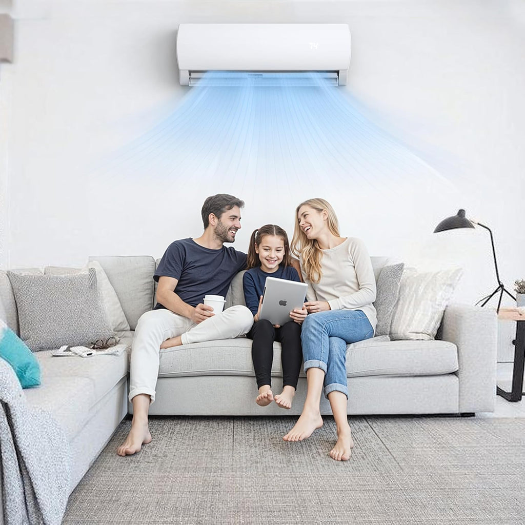 12000BTU Mini Split Air Conditioner Heat Pump, 19 SEER2 Inverter Compressor AC Unit Cools Rooms up to 750 Sq. Ft
