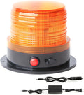 Battery Operated Amber Warning Beacon Light w/Magnetic Base, Portable Rechargeable Mini Roadside Roof Top Plow LED