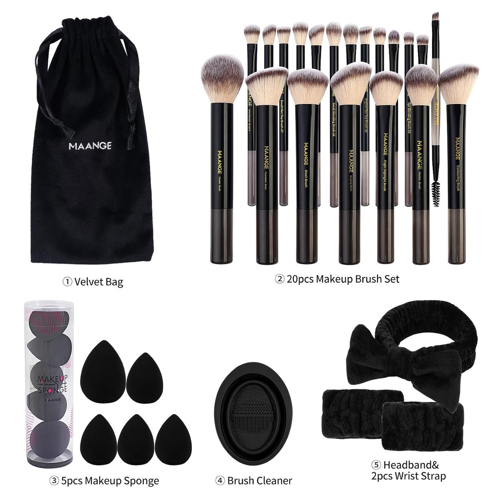 Makeup Brushes 30 Pcs Makeup Kit, Multi-functional Makeup Tool Set with 20 Pcs Makeup Brush Foundation Brush Make up