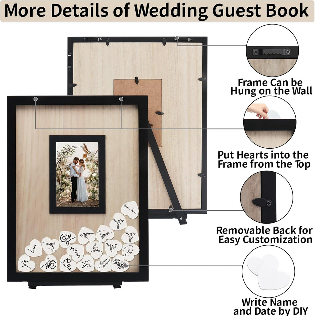 Wedding Guest Book Alternative, Guest Book Wedding Reception, Wedding Guest Book with Wooden Hearts Guest Book Signs