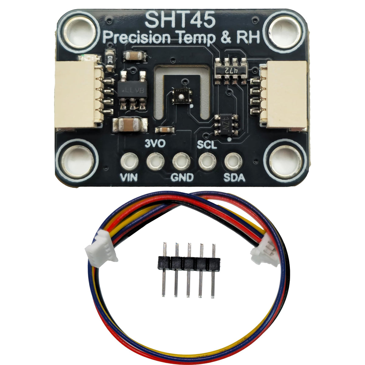 SHT45 PTFE Membrane Precision Temperature Humidity Sensor Module, 0.1°C Precision, I2C Interface,Temp/RH, Breakout