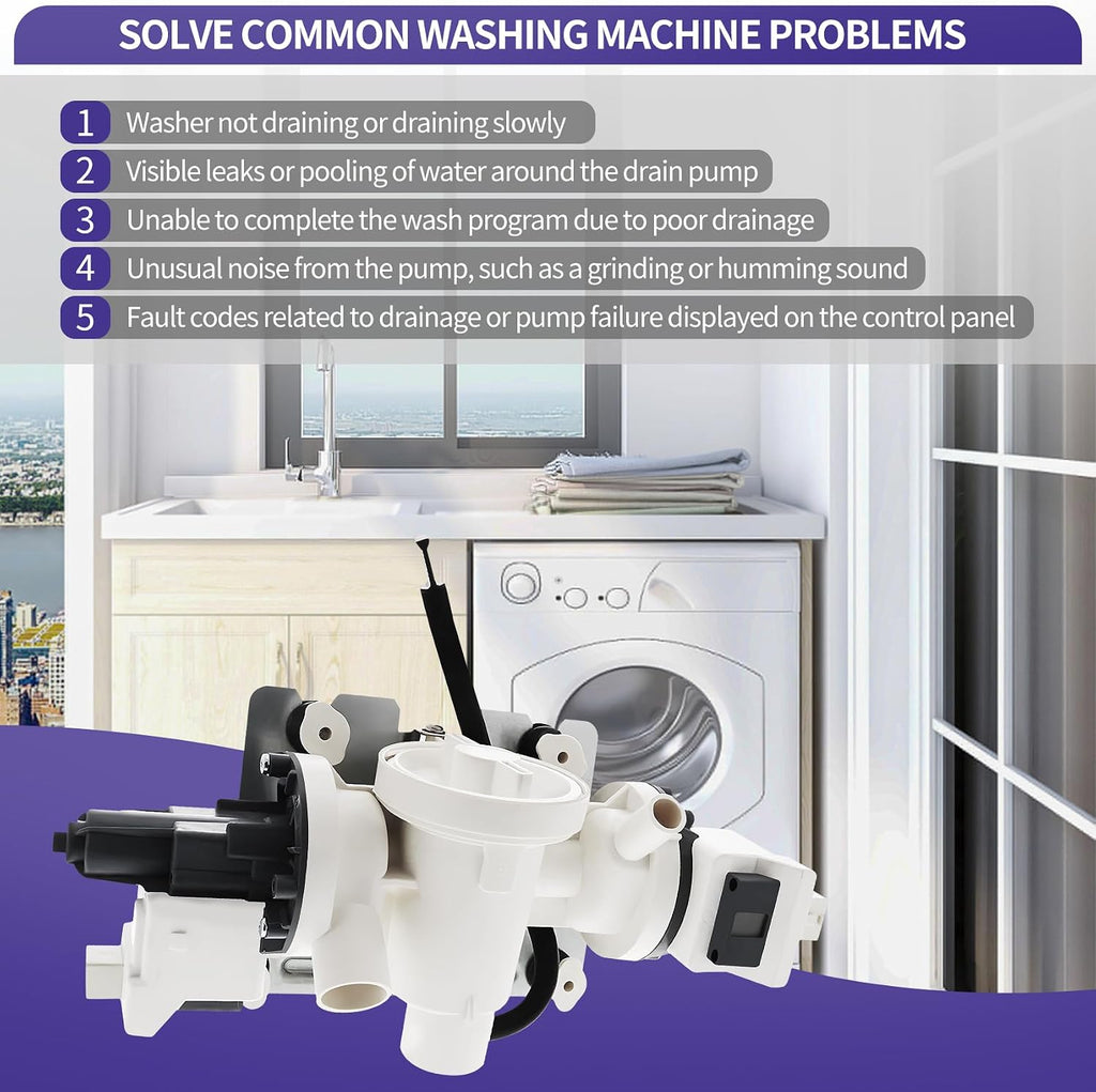 WFW5620HW0 MHW5630HW0 MHW5630HC3 Washer Drain Pump Fit for maytag whirlpool