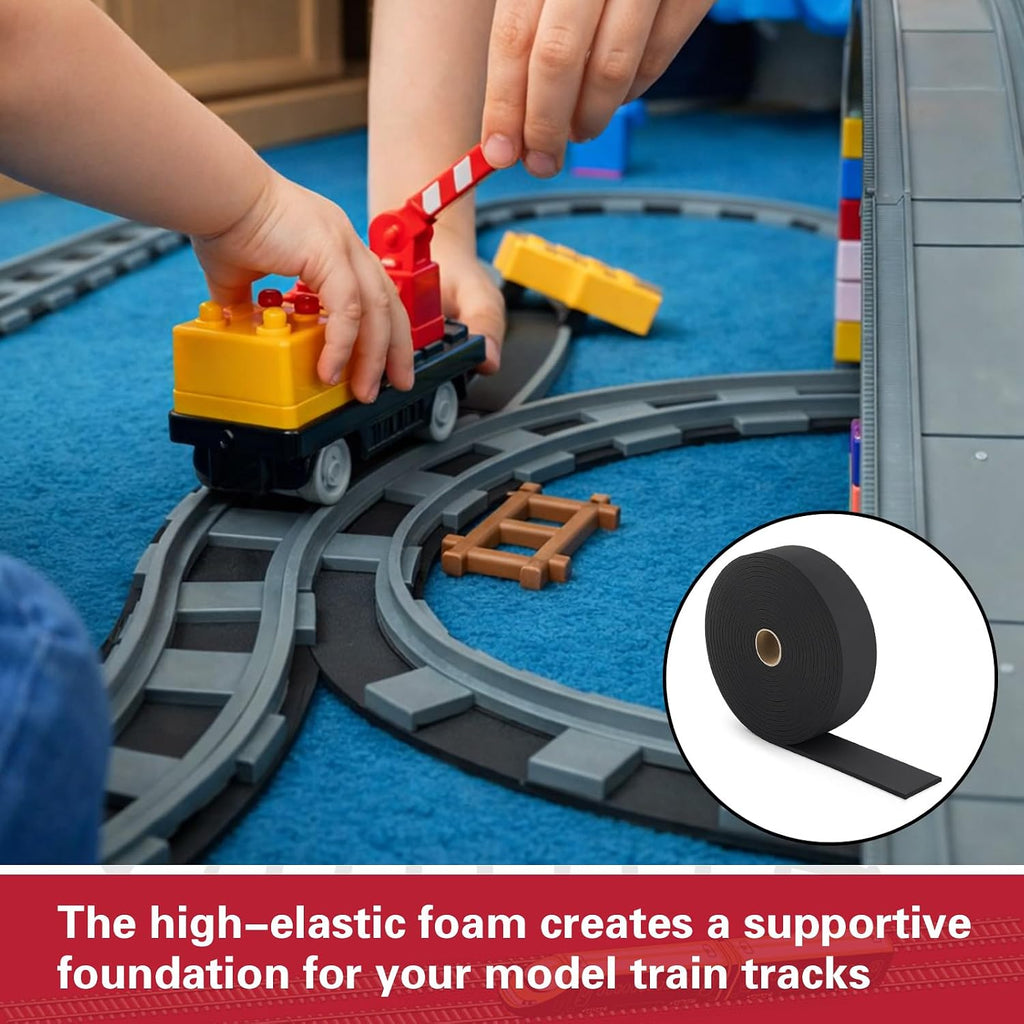2 Roll N Scale Track 24ft Model Train Foam Roadbed Shock Absorption | Eva Roadbed Base for O N Ho Scale Track