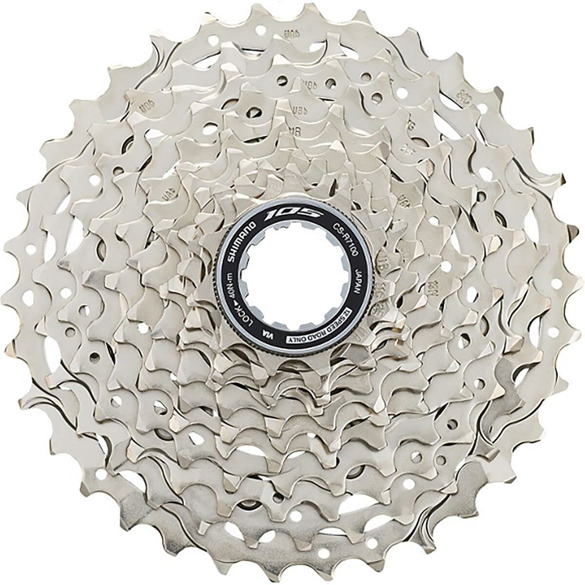 SHIMANO 105 Cs-R7101 12-Speed Cassette Silver, 11-34T, 12- Speed