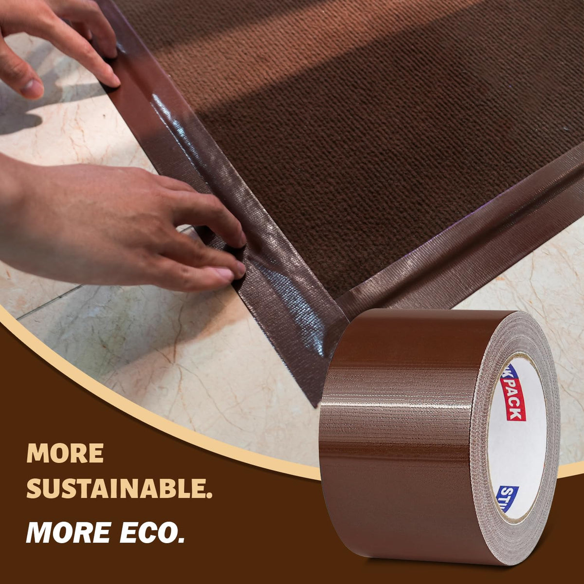 3'' Wide Brown Duct Tape Heavy Duty 3 Inches x 30 Yard, 1 Roll