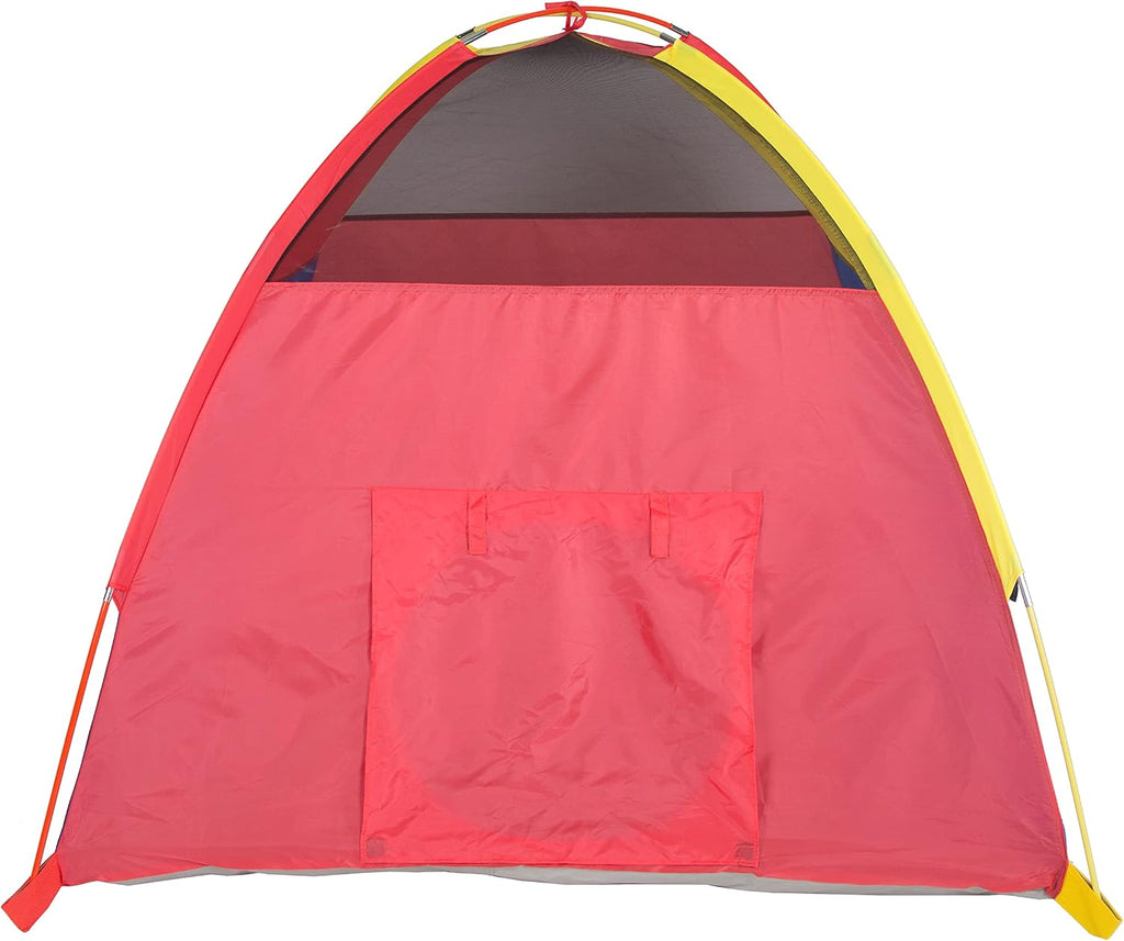 20414 Kids Hide-Me Dome Tent and Crawl Tunnel Combo for Indoor/Outdoor Play Red/Yellow/Blue Large