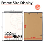 22.375 x 34 Poster Frame Set of 5, Black