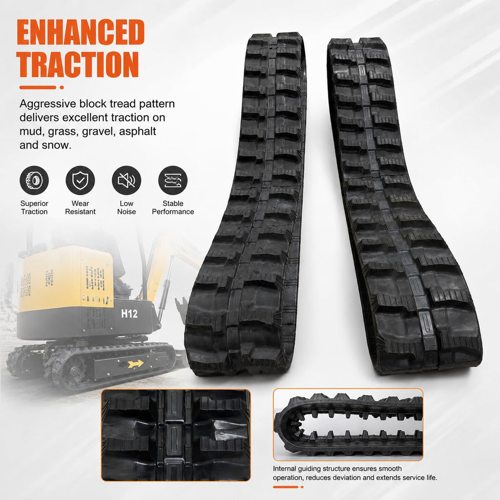 1 Pack Rubber Track 180x72x37 for 0.8-2 Ton Mini Excavators