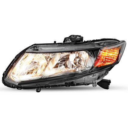 Halogen Headlight Assembly for 2012-2015 Honda Civic Sedan 4-Door
