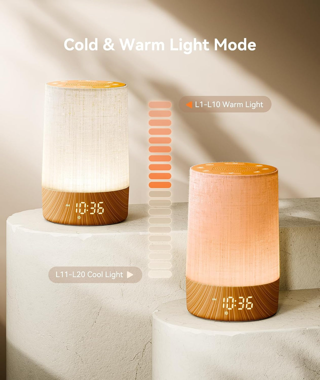 Sunrise Alarm Clock, Sound Machine with Alarm Clock &Wake Up Light | Dimmable Night Light, 29 Soothing Sounds, Sound