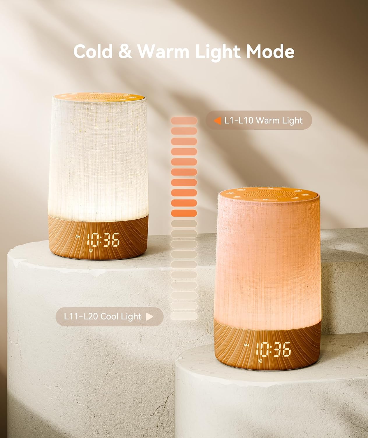 Sunrise Alarm Clock, Sound Machine with Alarm Clock &Wake Up Light | Dimmable Night Light, 29 Soothing Sounds, Sound