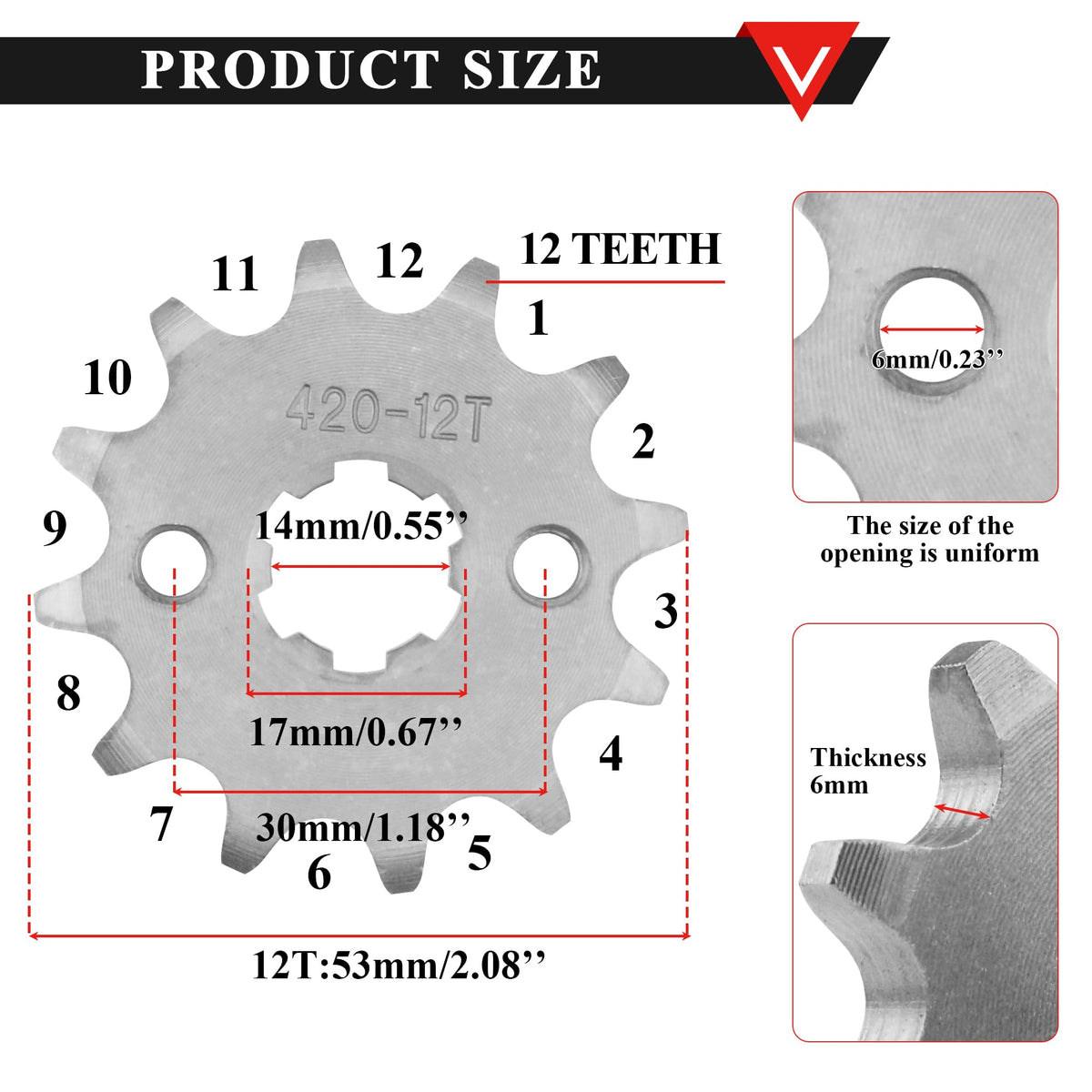 PRO BAT 420-11T 17mm/0.67'' Moped Front Engine Sprocket