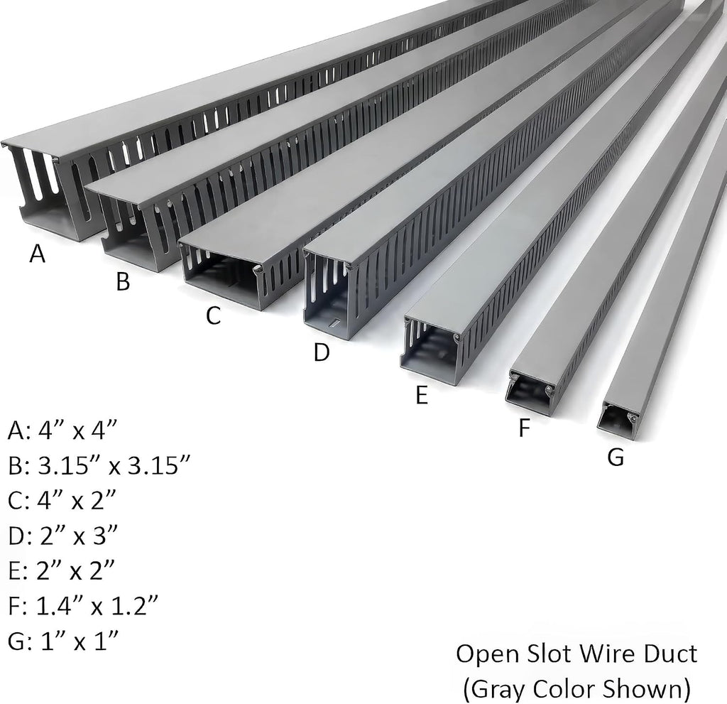 Electriduct 2" W x 2" H Open Slot Wire Duct - 12 Sticks | 79 Feet - White