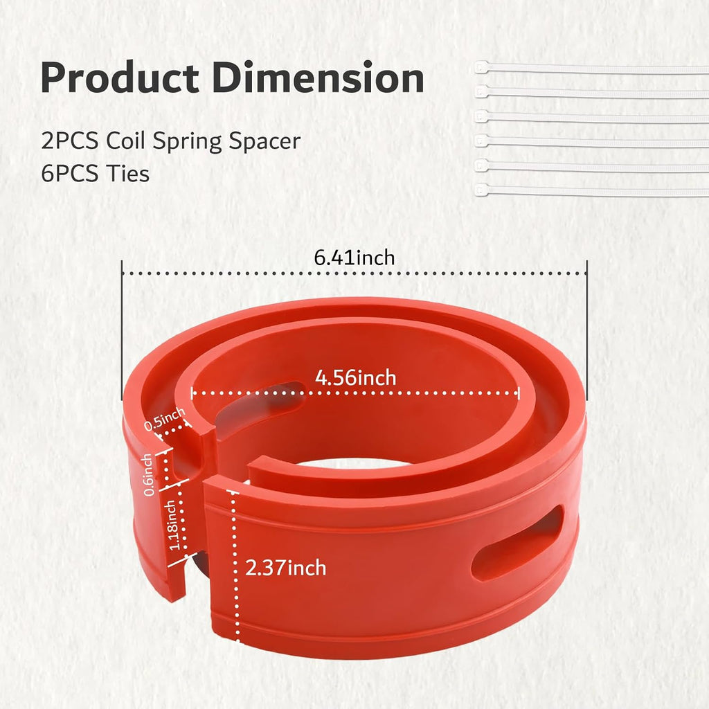 2PCS Heavy Duty Coil Spring Spacers B Type,Universal Rear Coil Springs Spacer for Enhancing Spring Rate with 1.45''-1.65" Spacing,Professional Automotive Rear Springs Booster