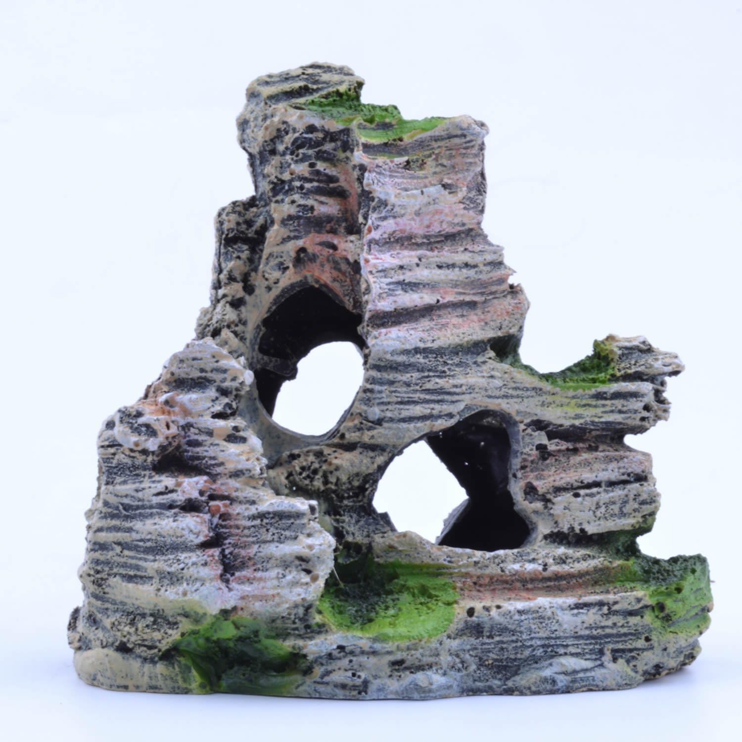 Mountain View Decor Rockery Landscape Rock Hiding Cave Tree Aquarium Ornament Fish Tank Decoration