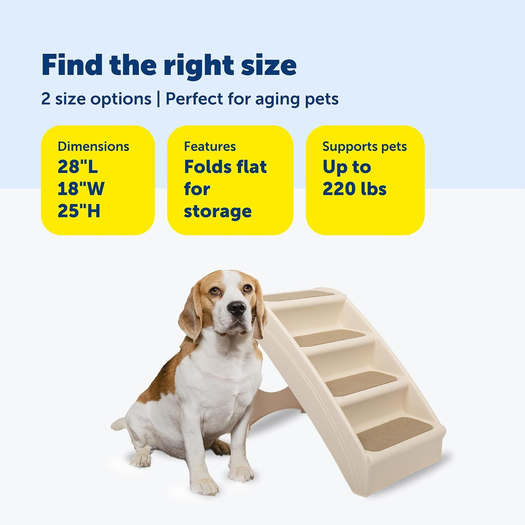 CozyUp Folding Dog Stairs - Pet Stairs for Indoor/Outdoor at Home or Travel - Dog Steps for High Beds, Sofa with