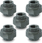 Supply Giant BMUN0114-5 Union Pipe Fitting With Female Threading, Malleable Iron Connector, 1-1/4 inch, Black (Pack Of 5)