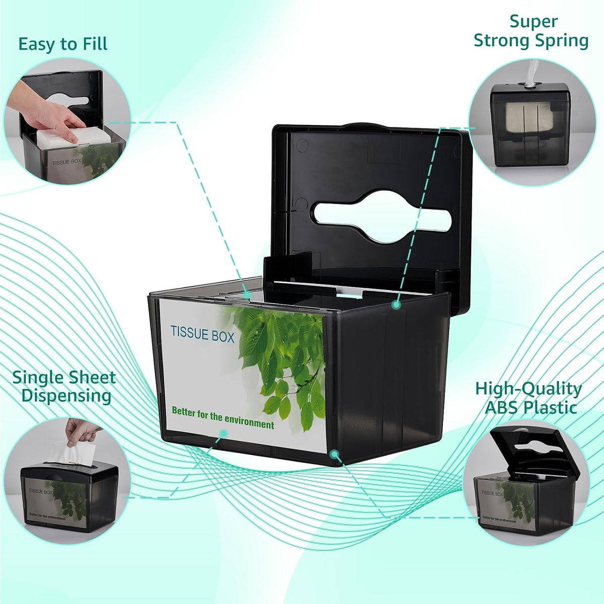 Commercial Napkin Dispenser, Black