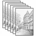 24x36 Poster Frame 6 Pack, Easy Snap‑On Assembly, Black