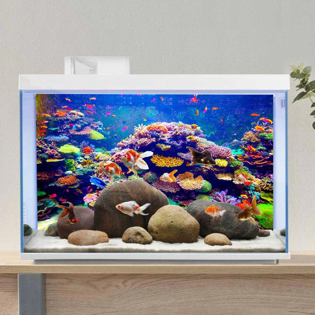 Undersea Aquarium Background 24x12 in Coral Tropical Fish Tank Backdrop