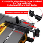 GOINGMAKE Compact Table Saw Miter Gauge with 14 to 24 Inch Extendable Fence