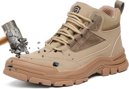 Steel Toe Boots for Men Women – Indestructibl Lightweight Work Boots Steel Toe Safety Shoes Slip Resistant High Top