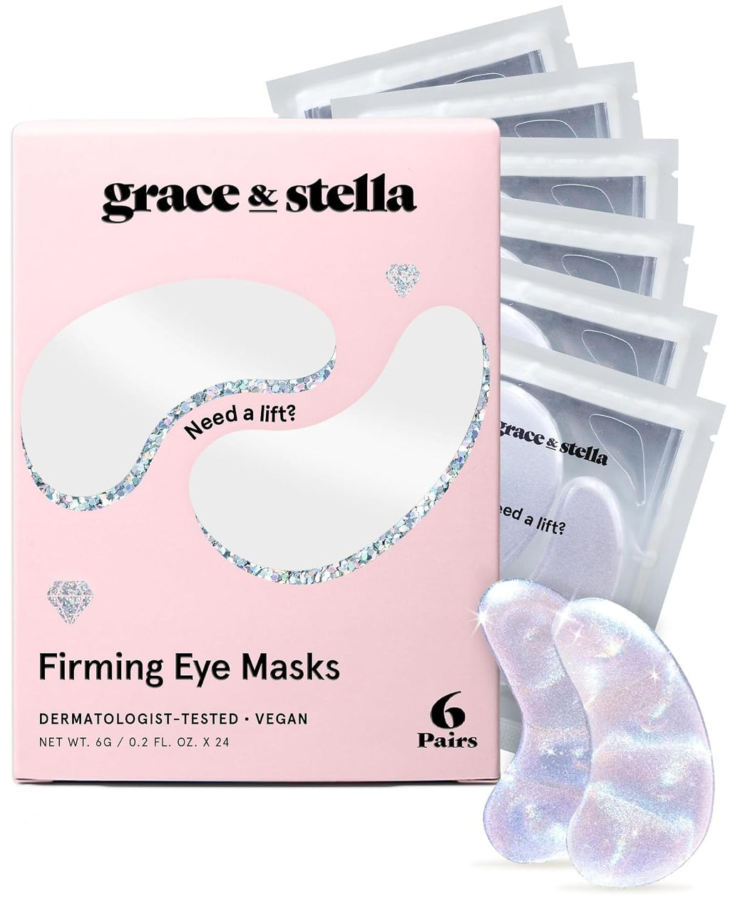 Peptide Under Eye Patches with Niacinamide & Rice Extract | Firming Eye Masks for Dark Circles and Puffiness - Small