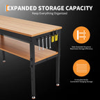 48"x 24" Adjustable Workbench 2500LBS, Work Bench with Power Outlet & Shelf